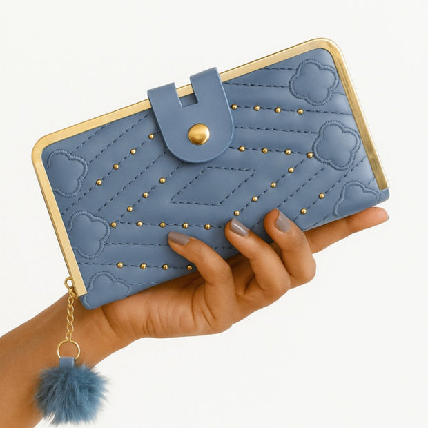 Chic Quilted Long Wallet For Women's -Secure Double Zipper Multi Cards Slot's, Phone Compartment -Versatile For Every Occasion.