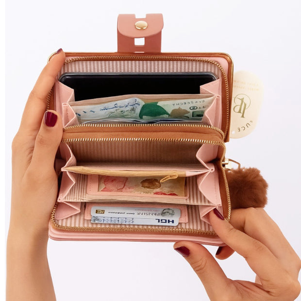 Chic Quilted Long Wallet For Women's -Secure Double Zipper Multi Cards Slot's, Phone Compartment -Versatile For Every Occasion.