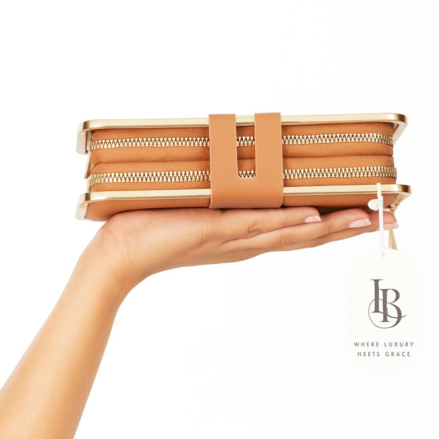 Chic Quilted Long Wallet For Women's -Secure Double Zipper Multi Cards Slot's, Phone Compartment -Versatile For Every Occasion.