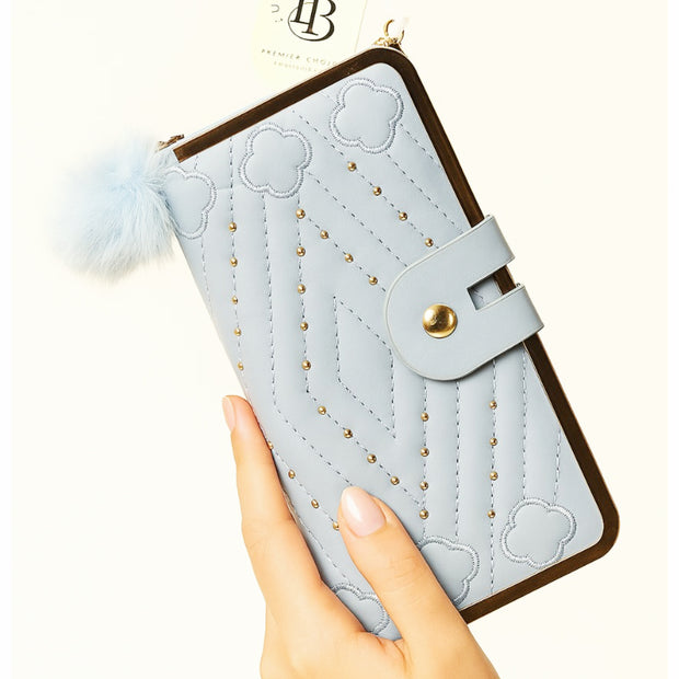 Chic Quilted Long Wallet For Women's -Secure Double Zipper Multi Cards Slot's, Phone Compartment -Versatile For Every Occasion.